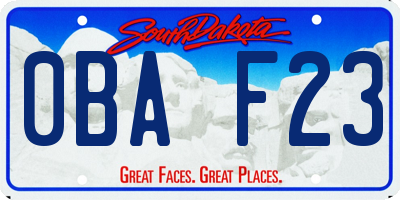 SD license plate 0BAF23