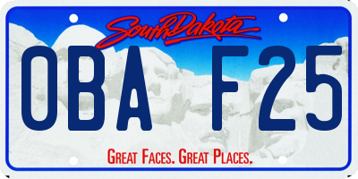 SD license plate 0BAF25