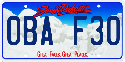 SD license plate 0BAF30