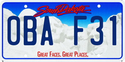 SD license plate 0BAF31