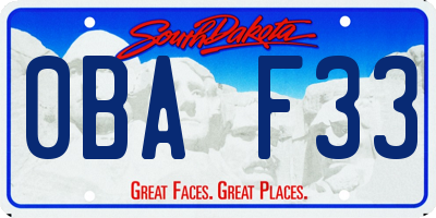 SD license plate 0BAF33