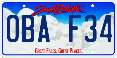 SD license plate 0BAF34
