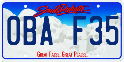 SD license plate 0BAF35