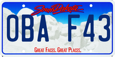 SD license plate 0BAF43