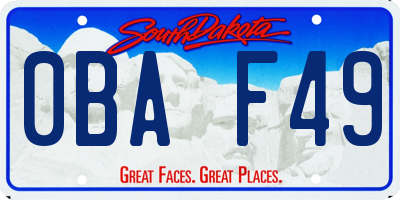 SD license plate 0BAF49