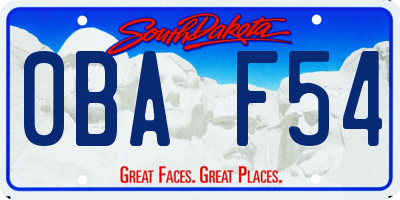 SD license plate 0BAF54