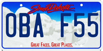 SD license plate 0BAF55