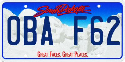 SD license plate 0BAF62