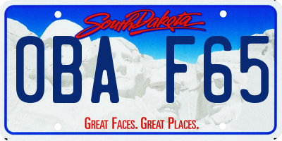 SD license plate 0BAF65