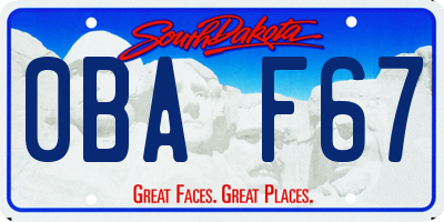 SD license plate 0BAF67