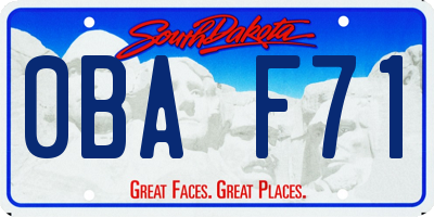 SD license plate 0BAF71