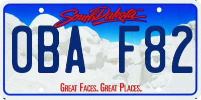 SD license plate 0BAF82