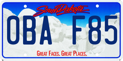 SD license plate 0BAF85