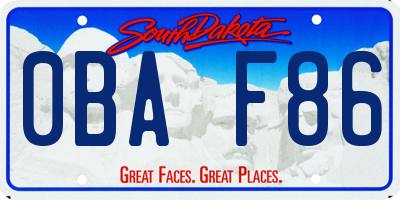 SD license plate 0BAF86