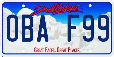 SD license plate 0BAF99