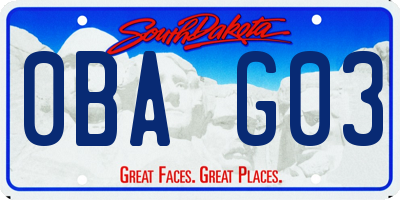 SD license plate 0BAG03