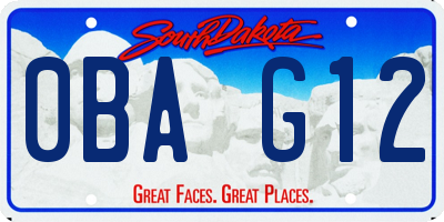 SD license plate 0BAG12