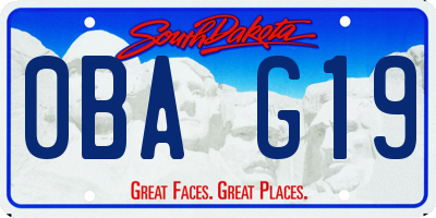 SD license plate 0BAG19