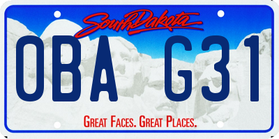 SD license plate 0BAG31