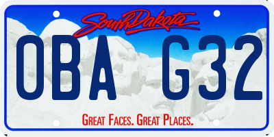 SD license plate 0BAG32