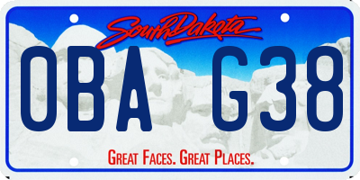 SD license plate 0BAG38