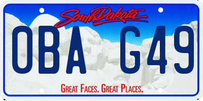 SD license plate 0BAG49