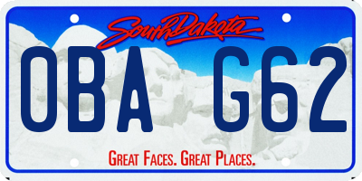 SD license plate 0BAG62