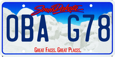 SD license plate 0BAG78