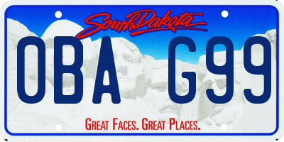 SD license plate 0BAG99