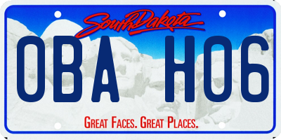 SD license plate 0BAH06