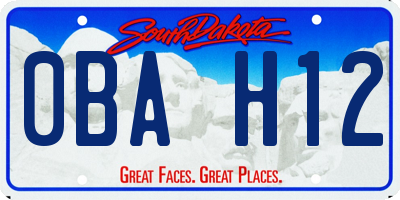 SD license plate 0BAH12