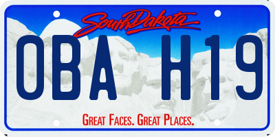 SD license plate 0BAH19