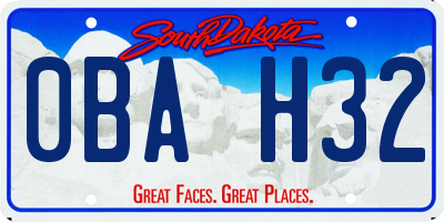 SD license plate 0BAH32