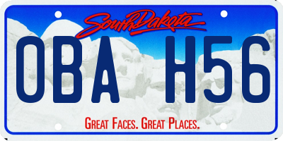 SD license plate 0BAH56