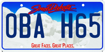 SD license plate 0BAH65