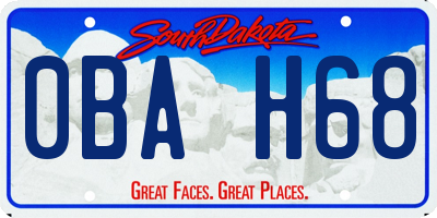 SD license plate 0BAH68