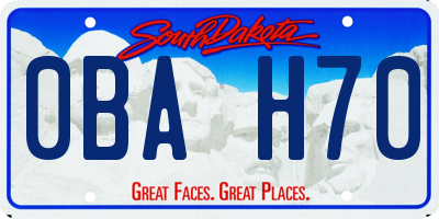SD license plate 0BAH70