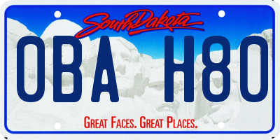 SD license plate 0BAH80