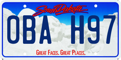 SD license plate 0BAH97