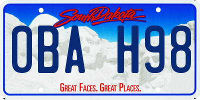 SD license plate 0BAH98