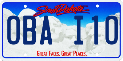 SD license plate 0BAI10