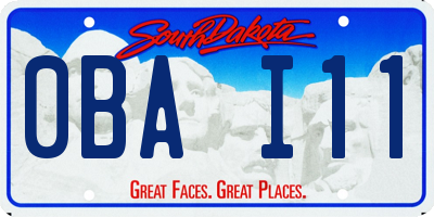 SD license plate 0BAI11