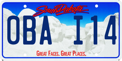 SD license plate 0BAI14