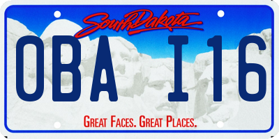 SD license plate 0BAI16