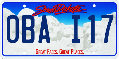 SD license plate 0BAI17