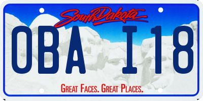 SD license plate 0BAI18