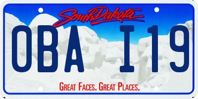 SD license plate 0BAI19