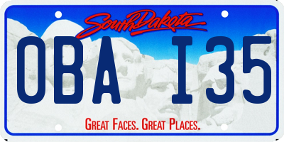 SD license plate 0BAI35
