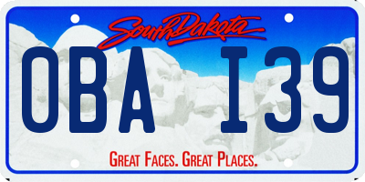 SD license plate 0BAI39