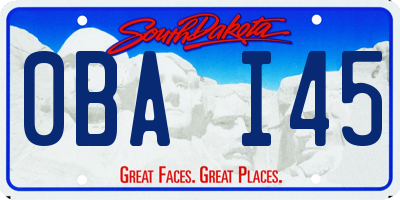 SD license plate 0BAI45
